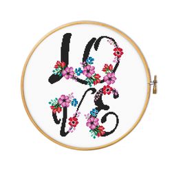 lettering love - cross stitch pattern