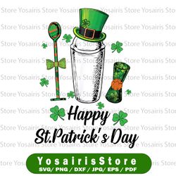 leprechaun shamrock bartender happy st patrick's day png file sublimation