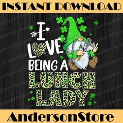 i love being a lunch lady gnome png, lunch lady st. patrick day png, funny st patrick's day png lunch lady png