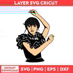 wednesday addams drip pin with my est univicta addam family wednesday bundle svg, png, pdf, dxf digital fille