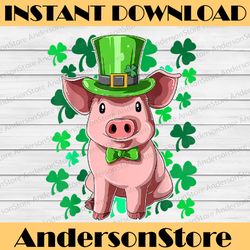 st. patrick's day pig leprechaun png, lucky irish pig png, st. patricks day lucky pig png sublimation design