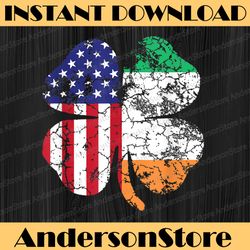 st patrick's day png, irish american flag png, st patrick's day with american flag, shamrock symbol png