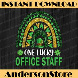 One Lucky Office Staff PNG, St Patricks Day Shamrock Rainbow Png, St Patrick's Day Png, Lucky Office Staff Png