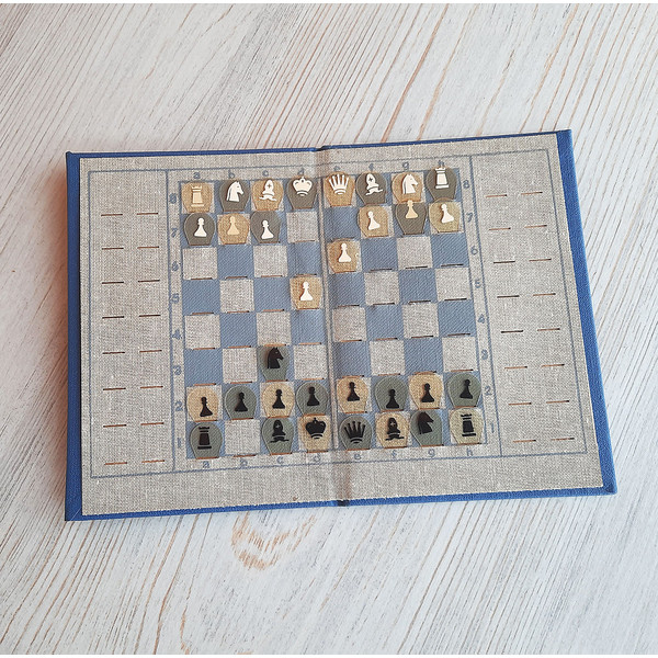 vintage kishinev pocket chess booklet blue