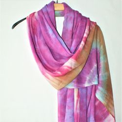 Hand dyed cotton scarf for women Tie dye scarves