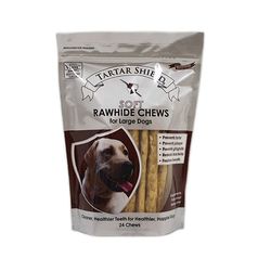 Tartar Shield- Soft Rawhide Chews for Large Dogs 24 Count