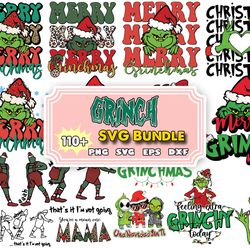110 grinch svg bundle, grinch hand svg, grinch face svg, grinch christmas svg, svg for cricut, instant download