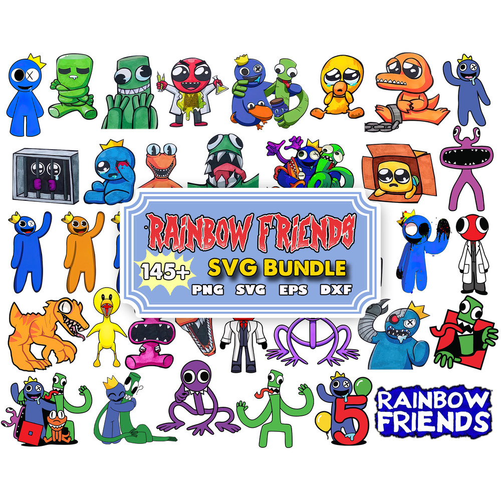 145+ Rainbow friends SVG, Rainbow friends PNG, Sublimation, Transfer, Digital download, Vector illustration.jpg