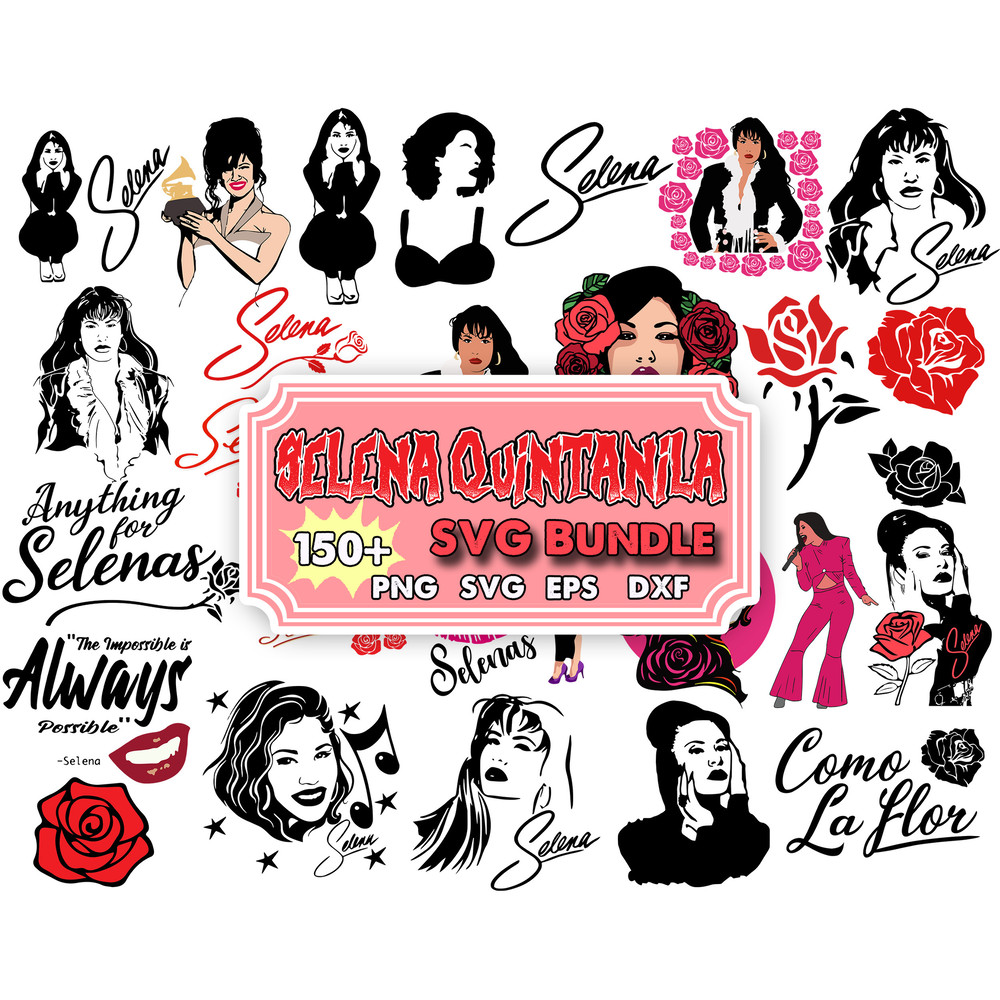 150 Selena Quintanilla bundle Layered files, SVG for cricut, Sublimation files, Instant Download.jpg