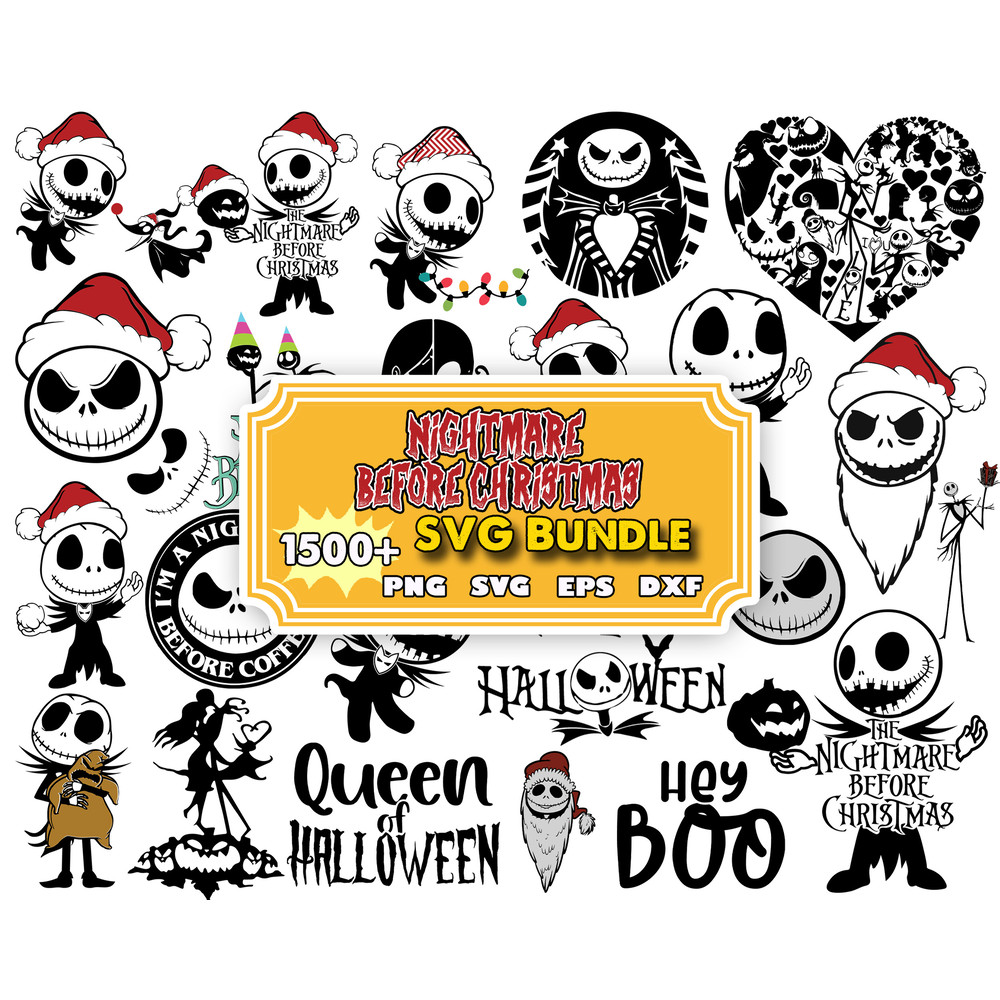1500 Nightmare Before Christmas svg, Nightmare svg, Jack skellington svg, Jack and sally svg,Instant download.jpg