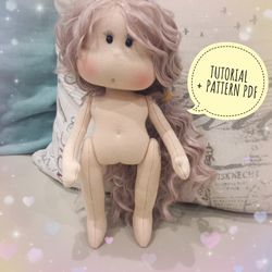 Digital Download Rag doll pattern, DIY doll tutorial, Doll body sewing pattern PDF