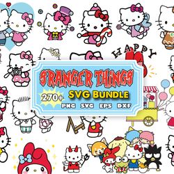 270 hello kitty svg, kawaii kitty svg bundle, cute cat svg, png cut file cricut silhouette, kawaii kitty clipart, sticke