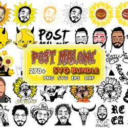 270 post malone svg bundle layered item, postmalone clipart, cricut, digital vector cut file
