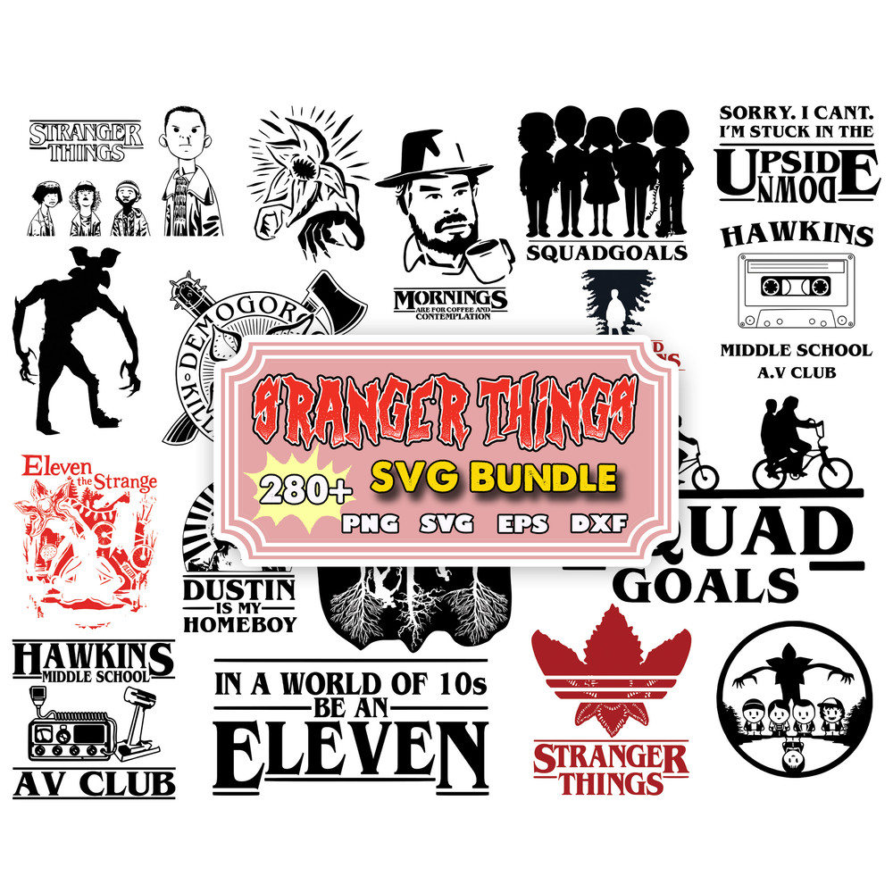 280 Bundle Stranger Things Silhouette SVG file, Stranger Things SVG.jpg