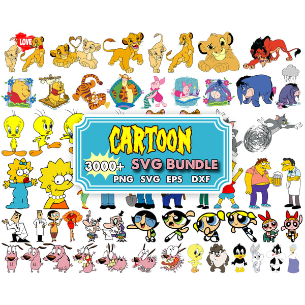 Chartoon Svg 3160 Bundle Cartoon SVG, Cartoon Vector, Cartoon Cut file, C | Inspire ...
