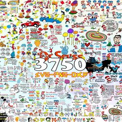 3750  designs dr seuss svg layered item, dr seuss cat in the hat svg clipart, cricut, digital vector cut file, horton, l