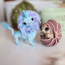 2 in 1 crochet pattern dragon Sisu and Tuktuk amigurumi toy, PDF Digital Download, cute baby gift