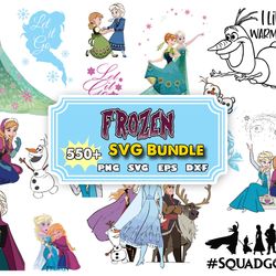 550 frozen svg, frozen svg bundle, frozen clipart, frozen silhouette, elsa svg, anna svg, instant download