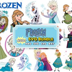 600 frozen svg bundle, frozen svg files for cricut, frozen clipart, princess svg, olaf svg, elsa svg, anna svg
