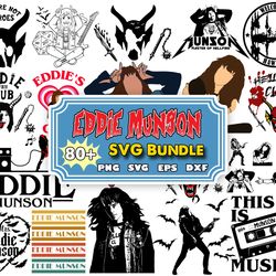 80 eddie munson bundle,eddie munson silhouette svg, joseph quinn,eddie munson svg,png,dxf,eps