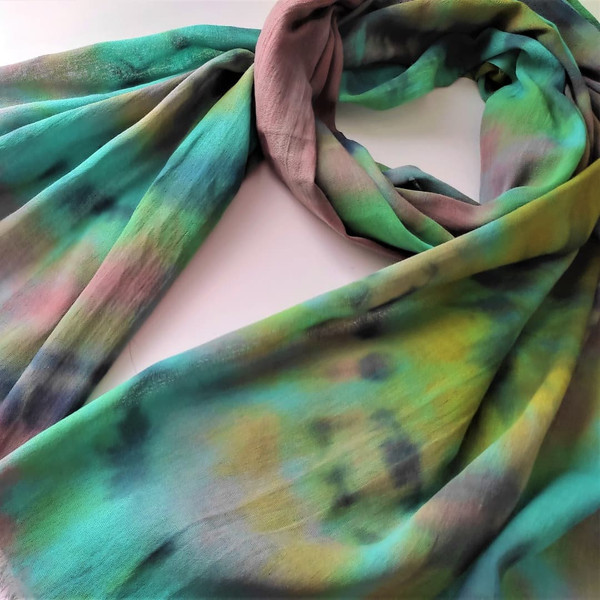 Hand-dyed-cotton-scarf-for-women-green-brown-scarf.jpg