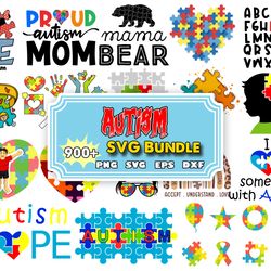 autism svg bundle, autism svg, autism awareness svg, autism love svg, autism mom svg, cut files, cricut, silhouette, png