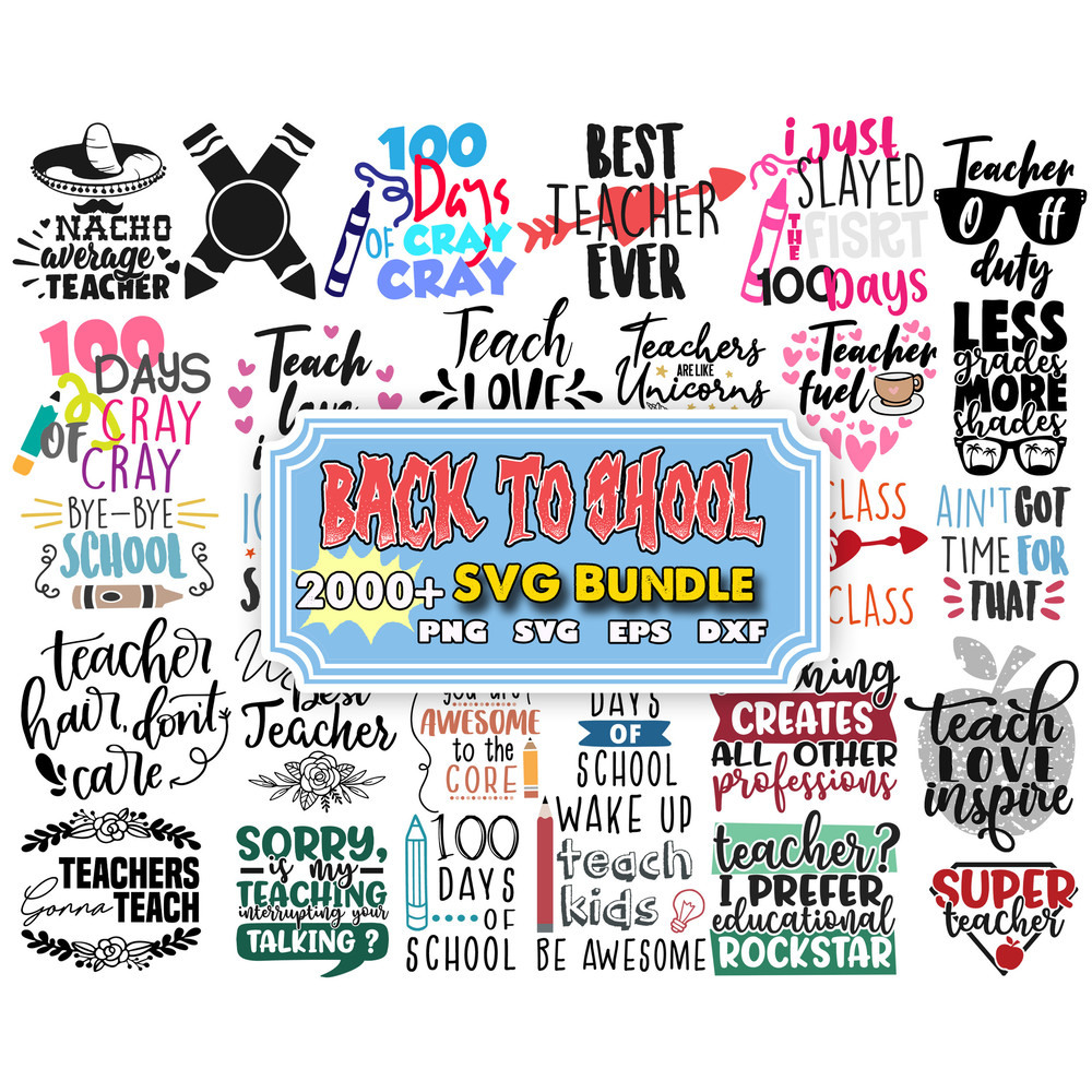 Back to School SVG Bundle, School SVG, Teacher SVG, 100 days of School svg, Kindergarten Svg, First day of school svg,Teacher Gift.jpg