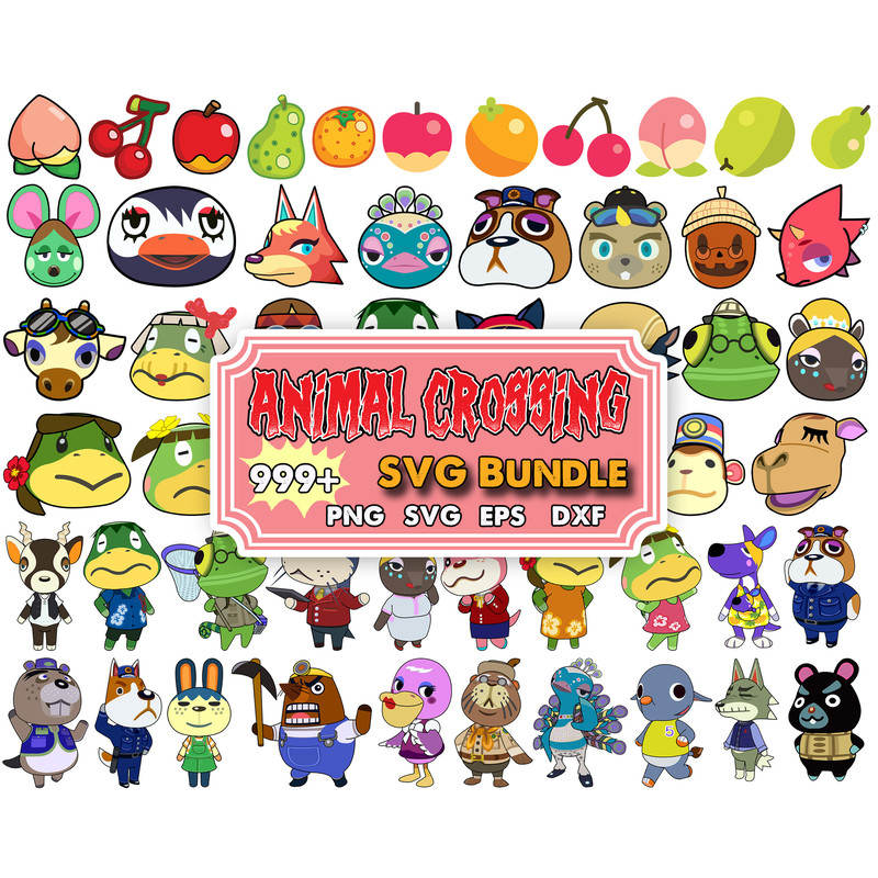 Bundle Animal Crossing SVG Files for Cricut, Adobe Illustrator - Cut Files & More!.jpg