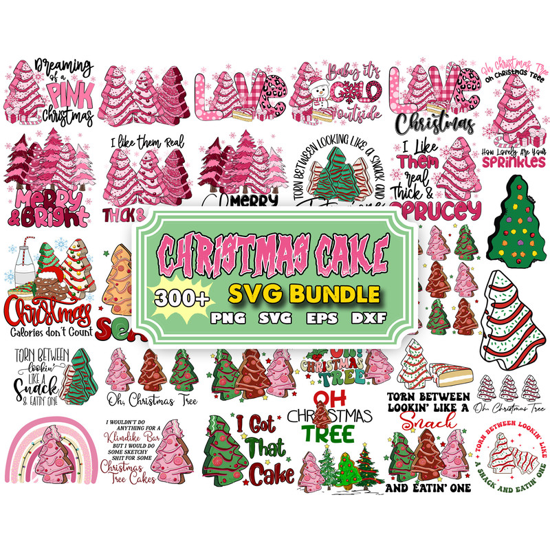 Bundle Christmas Tree Cake Svg, Little Debbie Christmas Tree Cake Svg, Christmas Cake Png, Cricut Christmas Files.jpg
