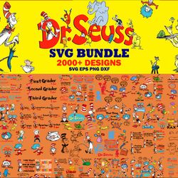 dr seuss svg 2000 bundle layered item, dr. seuss quotes cat in the hat svg clipart, cricut, digital vector cut file, cat