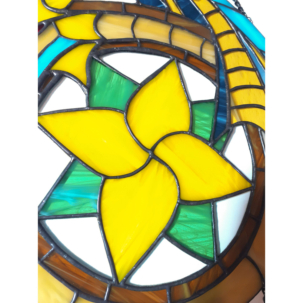 Stained Glass Dragon Dreamcatcher Fantasy Dragon Suncatcher Window Hanging Stained Glass Decor Unique Ornament Gift 4