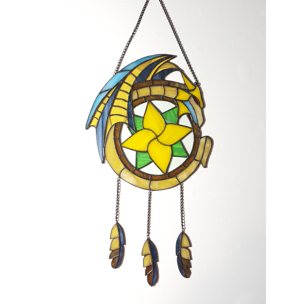 Stained Glass Dragon Dreamcatcher Fantasy Dragon Suncatcher Window Hanging Stained Glass Decor Unique Ornament Gift 6