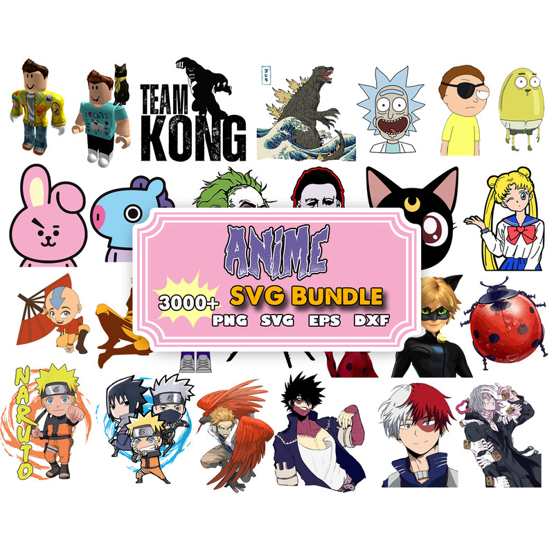 Ultimate Anime bundle svg, anime svg for cricut, anime png, Anime layered bundle svg, anime for cricut files.jpg