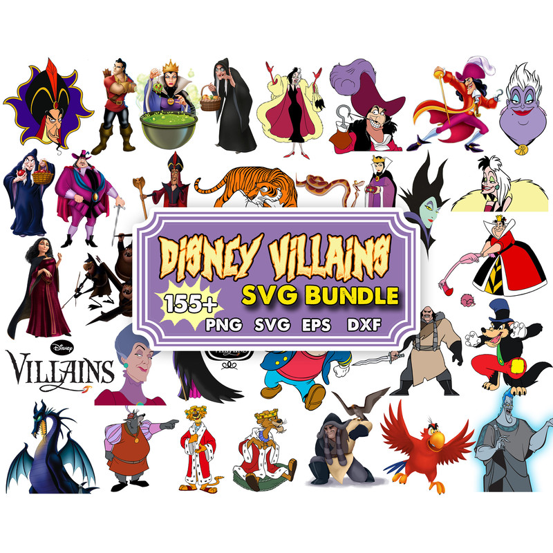 Villains Bundle SVG, Wicked svg Villains svg, Villains cut file, File Silhouette, Clipart, Cricut, The Villains Bundle SVG, Bad Witches SVG.jpg