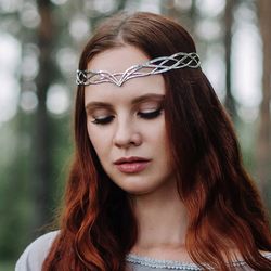 Sorceress diadem fantasy legends Tiara Elven Crown boho romantic Wedding Headpiece Celtic medieval elven Queen Viviane