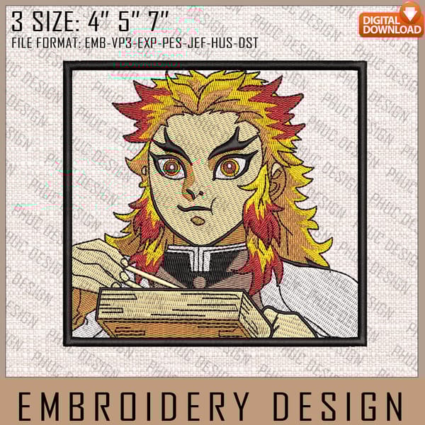 Rengoku Embroidery Files, Demon Slayer, Anime Inspired Embro - Inspire ...