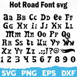 hot road font svg,font svg, silhouette, cricut font, bundle font, cute fonts, instant download