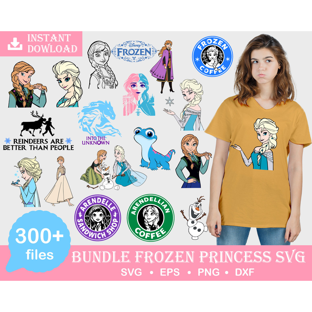 300 Frozen Princess Svg Bundle, Anna Svg, Elsa Svg, Disney Princess Svg, Princess Svg, Bruni Svg, Olaf Svg, Disney Svg Bundle, Frozen Svg, Svg Bundle.jpg