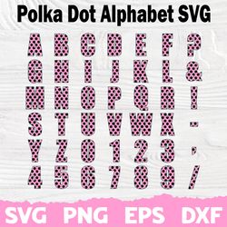 polka dot alphabet, polka dot font, font svg, silhouette, cricut font, bundle font, cute fonts, instant download