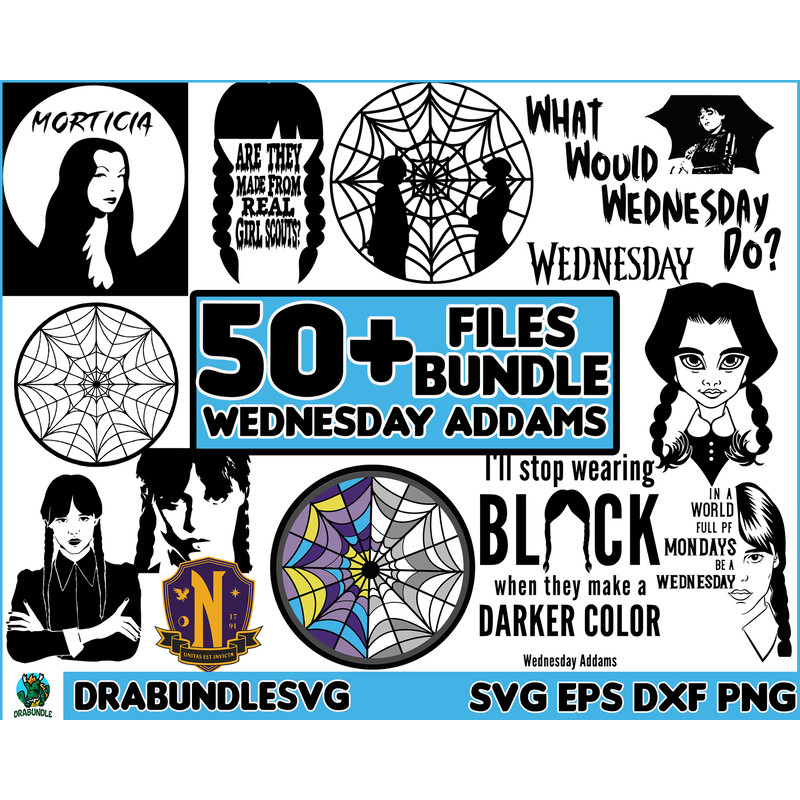 50 Wednesday Addams svg, Jenna Ortega, Addams Family svg,Wednesday svg,merlina svg, merlina addams svg,addams svg.jpg