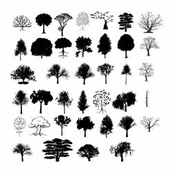TREE SILHOUETTE SVG Bundle, Tree Cut Files for Cricut, Forest Svg Files, Tree Clipart, Tree Silhouette Svg, Trees svg