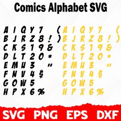 comics font svg, font svg, silhouette, cricut font, bundle font, cute fonts, instant download