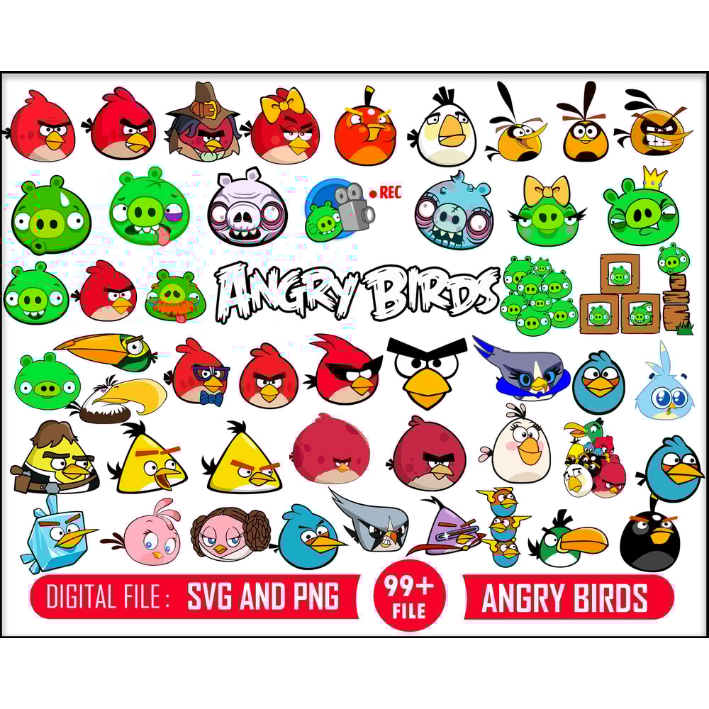99 Angry Birds svg, Angry Birds Bundle svg, Angry Birds birthday svg, Red svg, Angry Birds friend svg, Angry Birds Chuck svg, Angry Birds.jpg