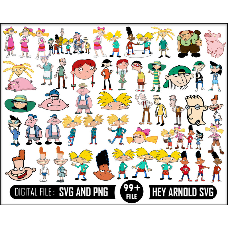 Hey Arnold, Hey Arnold, Hey Arnold Svg, Cartoon Svg, Bundle 2,Disney svg Digital Download.jpg