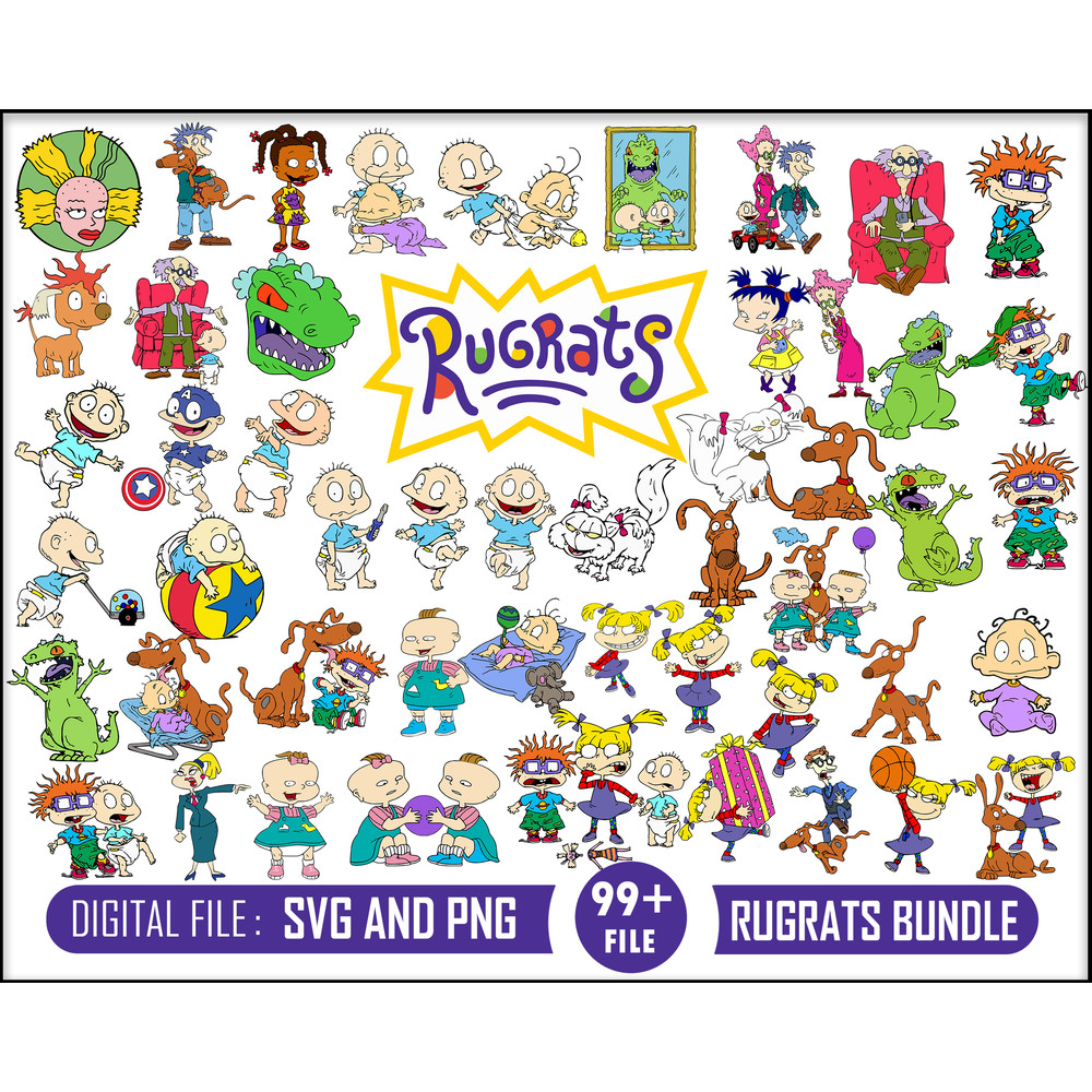 Rugrats , Rugrats Svg, Colorful Rugrats, Rugrats Svg For Sublimation, Mug Sublimation Designs,Svg,Ai,Esp,Pdf.jpg