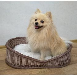 Pet Bed For Dog Oval Wicker Pet Bed Basket For Pet Large Dog Bed Cat Bed Cave Cat Bed Cute Cat Bed Furniture Dog Basket