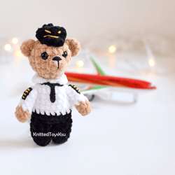 Co-pilot gift ideas, co-pilot Fathers day gift, pilot bear car accessories, pilot teddy bear toy