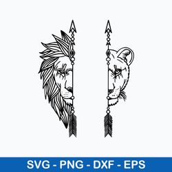 arrow lion couple svg, lion svg, animal svg, png dxf eps digital file