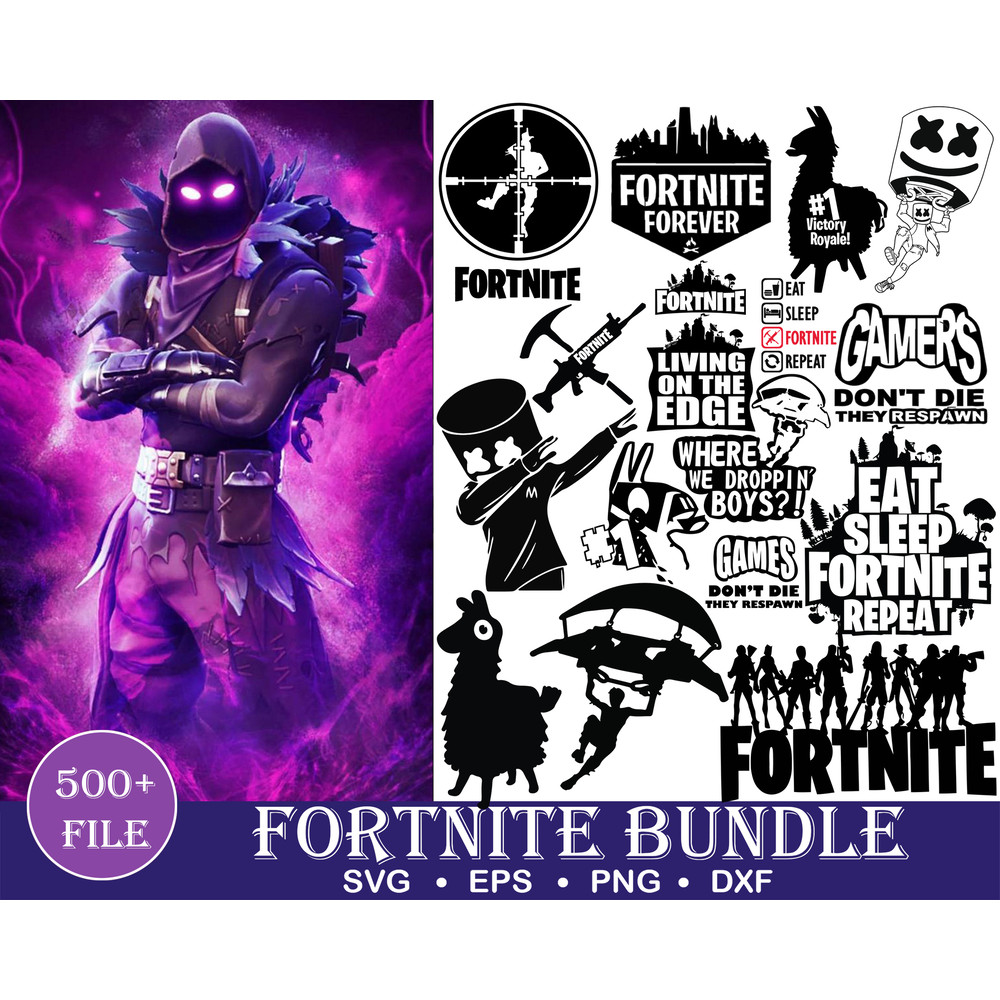 500 Fortnight, Fortnight, Fortnight svg, Fortnight bundle, game svg, game bundle, gaming svg,Cricut,Print, Cut file, Silhoutte Digital.jpg