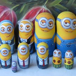 Matryoshka Minions 5 pieces Russian dolls - Despicable me nested doll cartoon characters